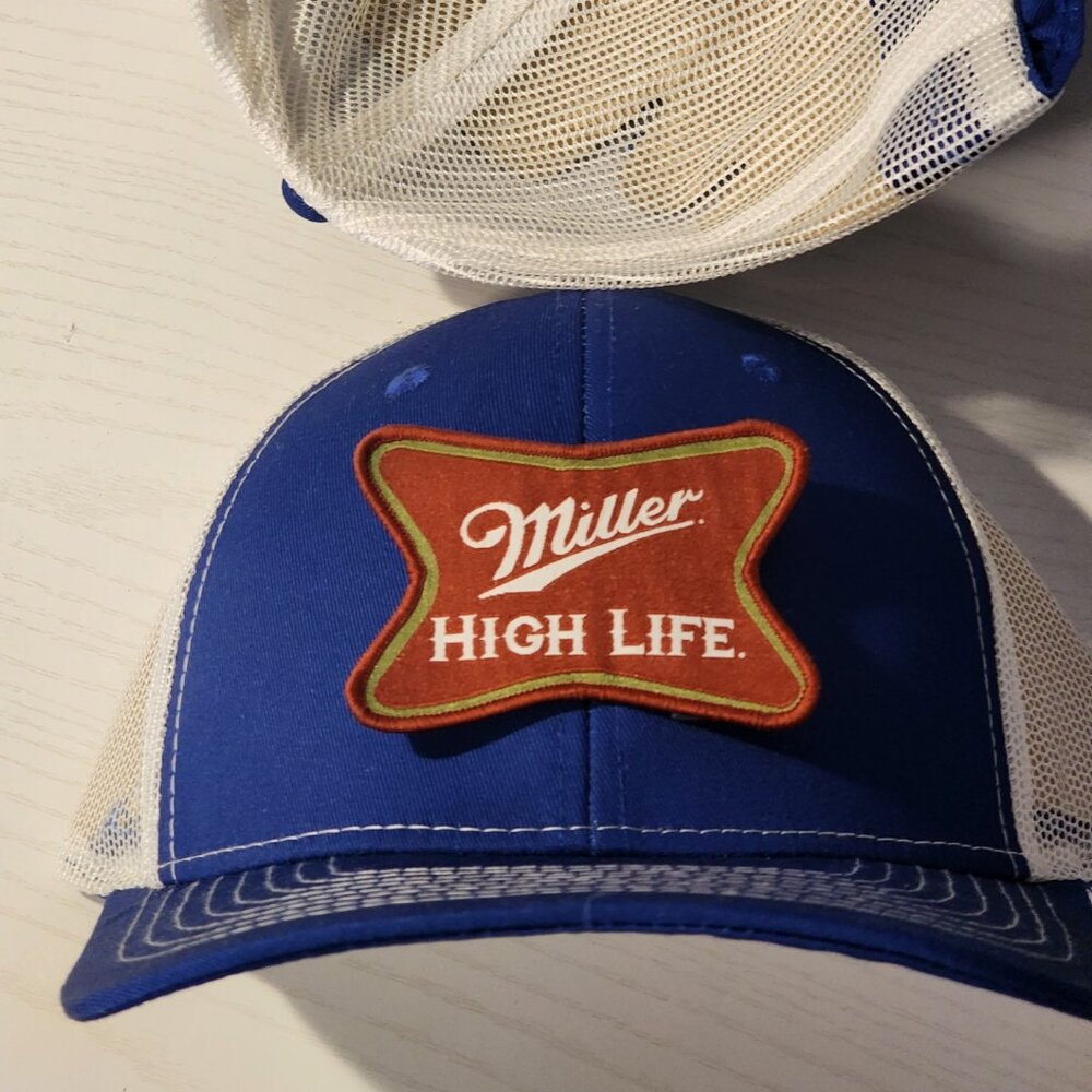 Miller High Life Patched Royal Blue/White Mesh Snapback Trucker Hat